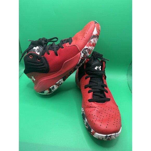 Big Kids' Under Armour Jet '21 Basketball Shoes Red / Black Sz 5Y - Picture 2 of 11
